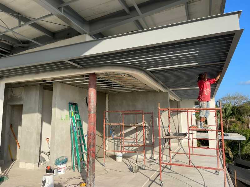 Home under construction at Nosara Estates showing structural progress and building framework in Nosara