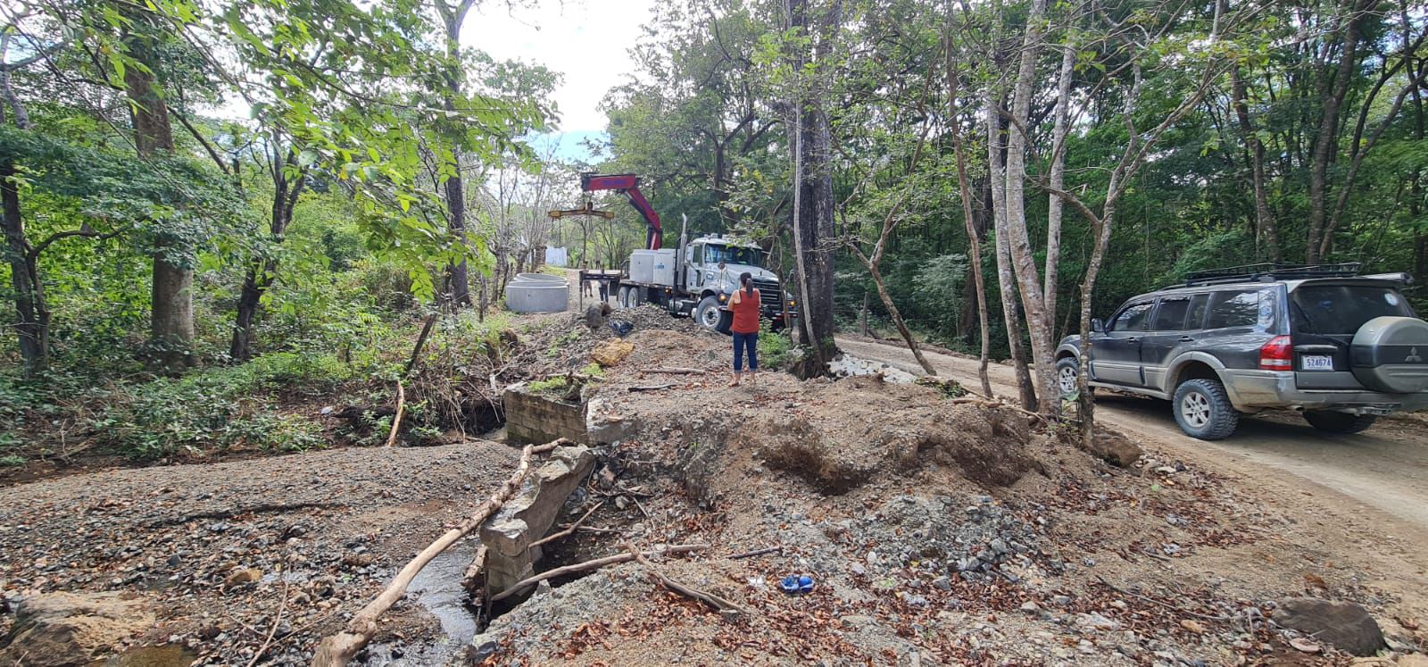 Local construction crew working on the bridge structure